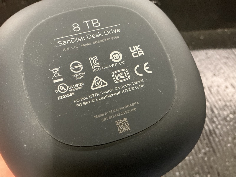 Photo 1 of SANDISK 8TB Desk Drive SSD – Desktop External Solid State Drive, Up to 1000MB/s, USB-C, USB 3.2 Gen 2 - SDSSDT40-8T00-NA25?