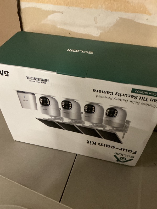 Photo 1 of SOLIOM- 5MP Security Cameras Wireless Outdoor, No Subscription & Solar Powered,4-Cam Pack Cameras for Home Security with 360° Auto Motion Tracking, 3K Color Night Vision,5G & 2.4G Router Compatible