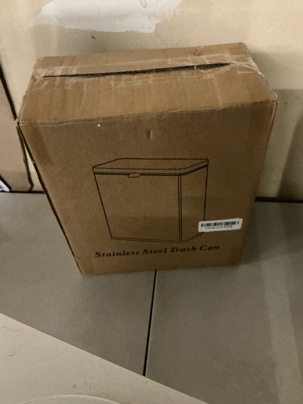 Photo 1 of LINSSEN Stainless Steel Hanging Trash Can with Lid and Inner Bucket, 2 Gallon Kitchen Compost Bin for Counter Top, Under Sink or Wall Mount, Small Garbage Can for Cupboard/Bathroom/Bedroom/RV