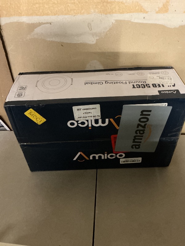 Photo 1 of Amico 12 Pack 4 Inch 5CCT Gimbal LED Recessed Lighting, 360°&90°Adjustable Eyeball Directional Downlight, Dimmable, 2700K/3000K/3500K/4000K/5000K Selectable, 9W 700LM CRI90+, White, ETL&FCC
