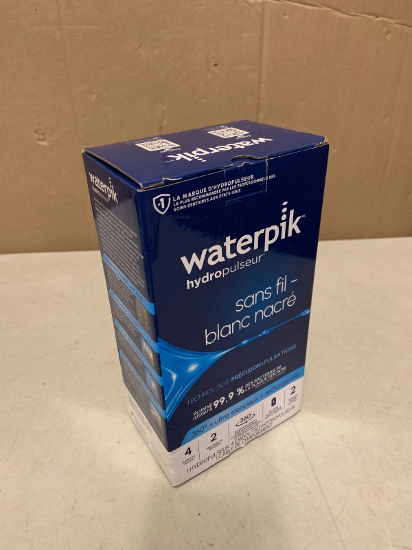 Photo 1 of Waterpik Cordless Pearl Rechargeable Portable Water Flosser for Teeth, Gums, Braces Care and Travel, Extra Quiet, 4 Flossing Tips - ADA Accepted, WF-13 White, Amazon Exclusive