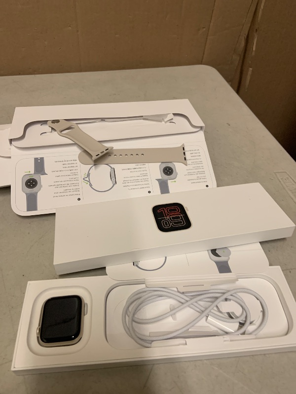 Photo 1 of Apple Watch SE 3 [GPS 40mm] Smartwatch with Starlight Aluminum Case with Starlight Sport Band - S/M. Fitness and Sleep Trackers, Heart Rate Monitor, Always-On Display, Water Resistant