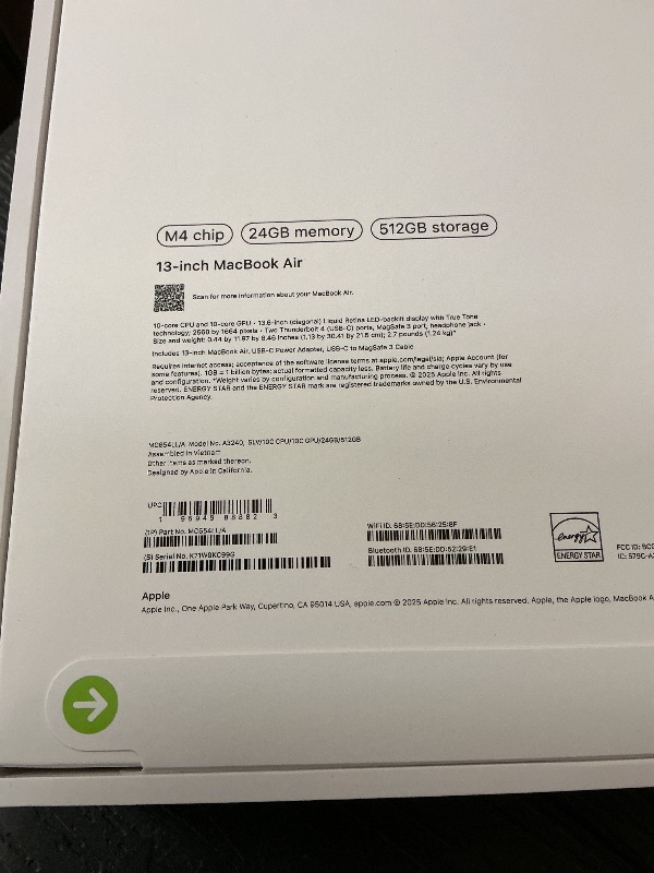 View 3 of Apple 2025 MacBook Air 13-inch Laptop with M4 chip: Built for Apple Intelligence, 13.6-inch Liquid Retina Display, 24GB Unified Memory, 512GB SSD Storage, 12MP Center Stage Camera, Touch ID; Silver
