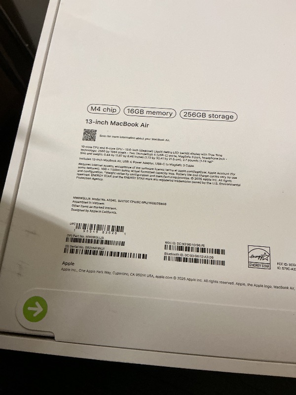 View 3 of Apple 2025 MacBook Air 13-inch Laptop with M4 chip: Built for Apple Intelligence, 13.6-inch Liquid Retina Display, 16GB Unified Memory, 256GB SSD Storage, 12MP Center Stage Camera, Touch ID; Silver