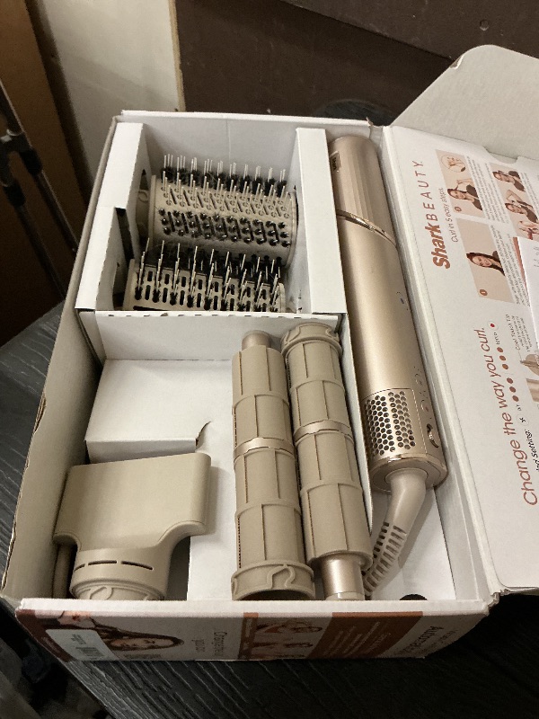 Photo 1 of Shark FlexStyle Air Styling & Drying System, Powerful Hair Dryer Brush & Multi-Styler with Auto-Wrap Curlers, Paddle Brush, Oval Brush, Concentrator Attachment, Stone, HD430