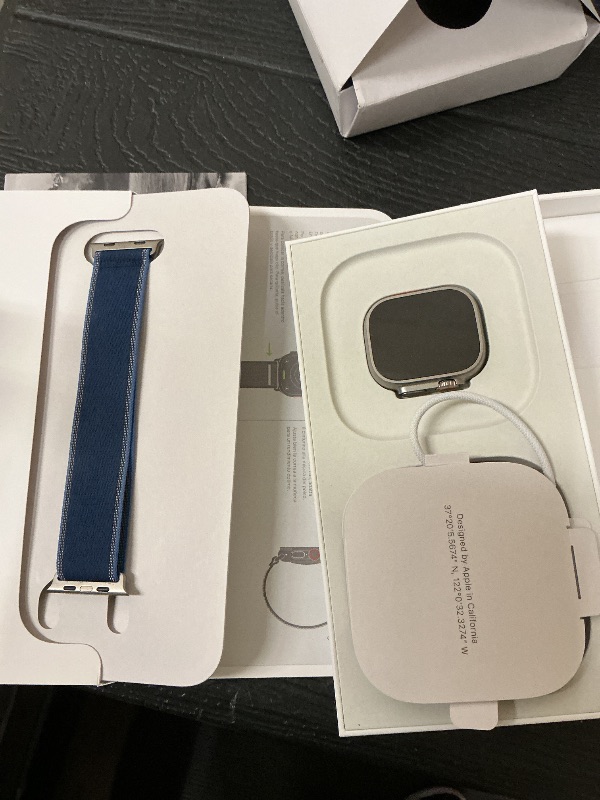 Photo 1 of Apple Watch Ultra 3 [GPS + Cellular 49mm] Running & Multisport Smartwatch w/Rugged Titanium Case w/Blue/Bright Blue Trail Loop - M/L. Satellite Communications, Advanced Health & Fitness Tracking