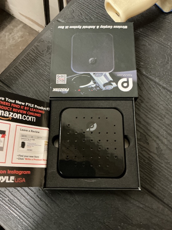 Photo 1 of Pyle Wireless Carplay iA Box, 4GB RAM 64GB ROM, 2.4GHz, 5GHz Dual Band WiFi BT Octa Core 64Bits D, 4K Full HD, H.265, USB3.0 Android Box, Screen Mirroring, Install Android Apps - PAS22BK