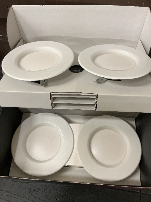 Photo 1 of Philips Hue Starter Kit: Bridge Pro & 4 Retrofit Recessed Downlights 5/6-inch, White & Color Ambiance, Dimmable, Smart Light Hub,Works with Voice