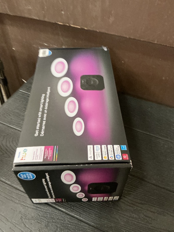 Photo 1 of Philips Hue Starter Kit: Bridge Pro & 4 Retrofit Recessed Downlights 5/6-inch, White & Color Ambiance, Dimmable, Smart Light Hub,Works with Voice