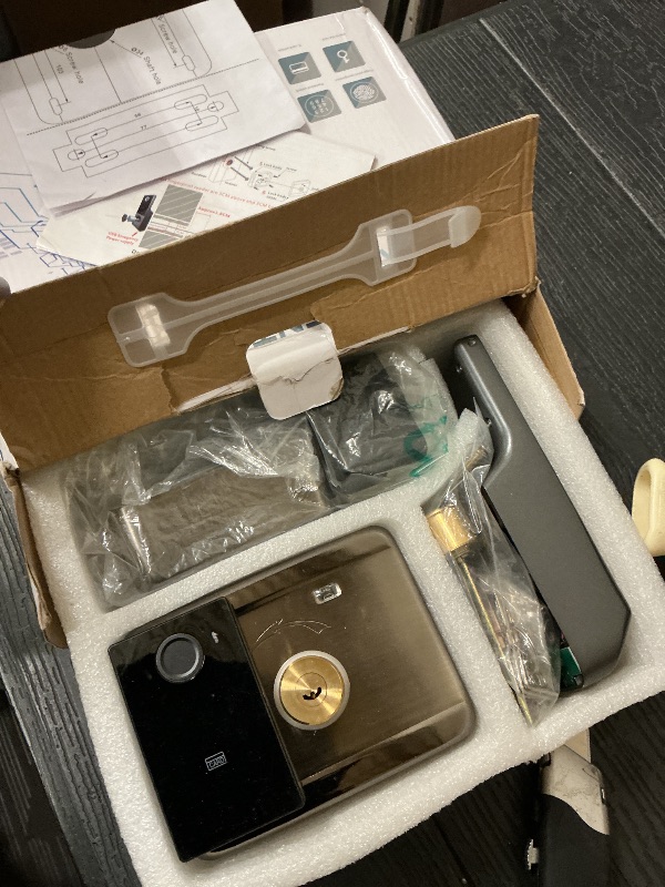 Photo 1 of smart latch double gate lock, electronic gate latch for outdoor fence, waterproof keyless smart rim lock, electric double sided keypad locks, Fingerprint, Passcode, Key, IC Card, Tuya App