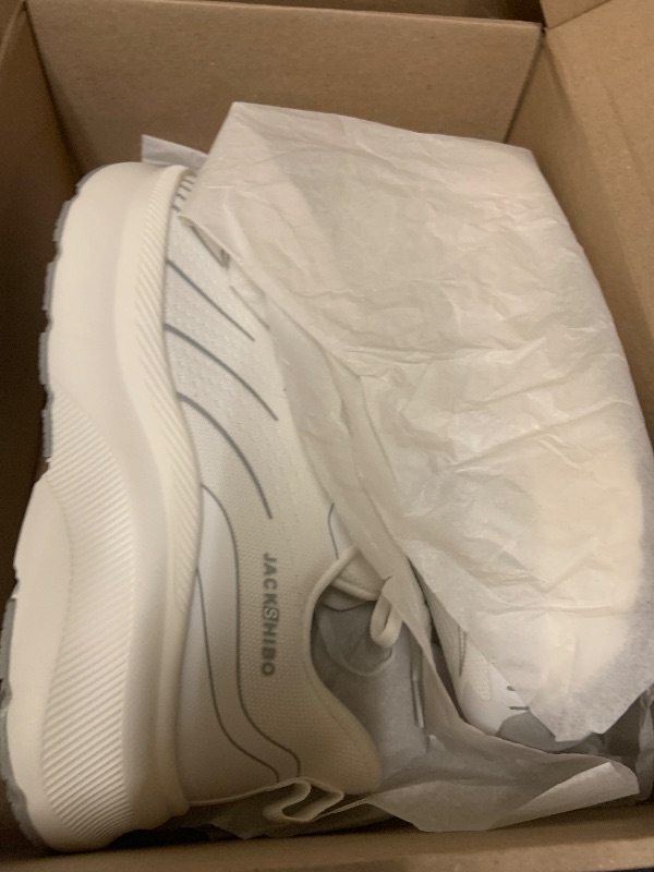 Photo 1 of JACKSHIBO Slip in Men Hands Free Wide Toe Box Shoes Slip on Arch Support Wide Sneakers for Running Walking Tennis Athletic Plantar Fasciitis Orthopedic Shoe Zero Drop Cushion Thick Sole Width Shoes