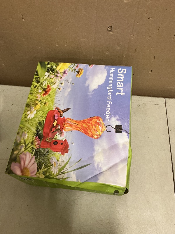 Photo 1 of Smart Glass Hummingbird Feeder with Camera, 2K HD Live View, 2.4GHz WiFi Only, Solar-Assisted Outdoor Bird Feeder, App Motion Alerts, AI Bird ID, Ant Moat, Easy Clean Drip-Resistant Nectar Feeder