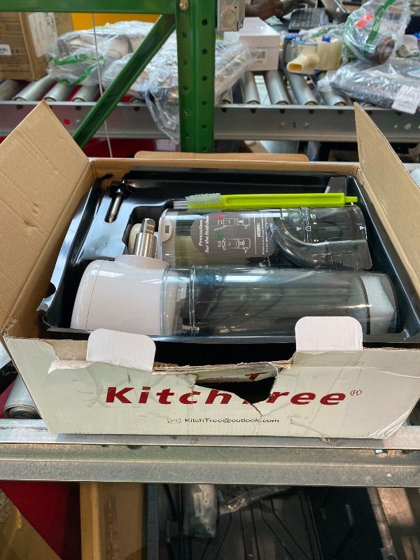 Photo 1 of [USED/MINOR DAMAGE] KITCHTREE Masticating Juicer Attachment for KitchenAid Stand Mixer, 4.2" Large Feed Chute Fit Whole Vegetables & Fruits, Slow Cold Press Juicing, Includes 2 * 28oz capacity cups