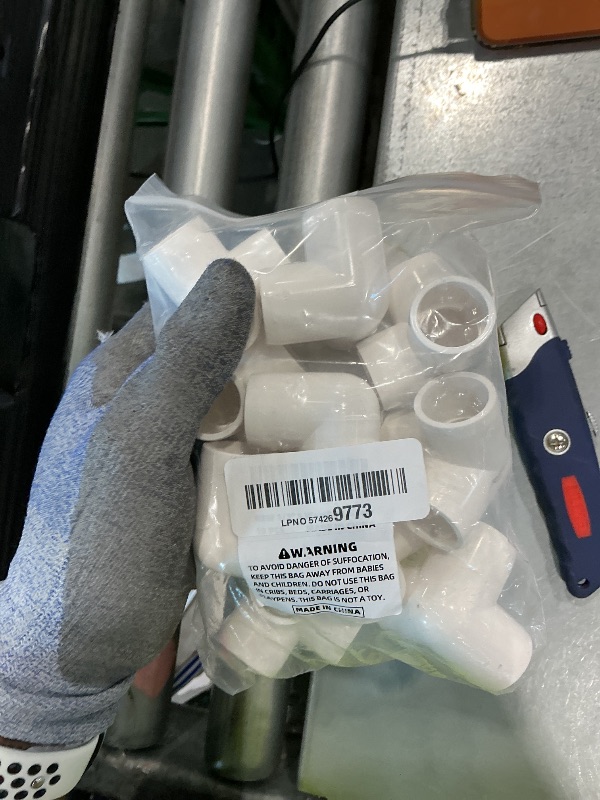 Photo 1 of 1/2 Inch 3 Way Elbow Tee PVC Fittings, Furniture Grade SCH40 PVC Tee Elbow Corner Connectors for DIY Furniture, Greenhouse & PVC Structures, 10-Pack