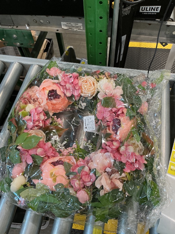 Photo 1 of [Lighted & Timer] 22" Spring Summer Wreaths for Front Door Peony Wreath with Lights Pink Silk Flower Hydrangea Rose Green Leaves Floral Wreath for Home Wall Window Wedding Party Indoor Outdoor DecorLPNO572084763
