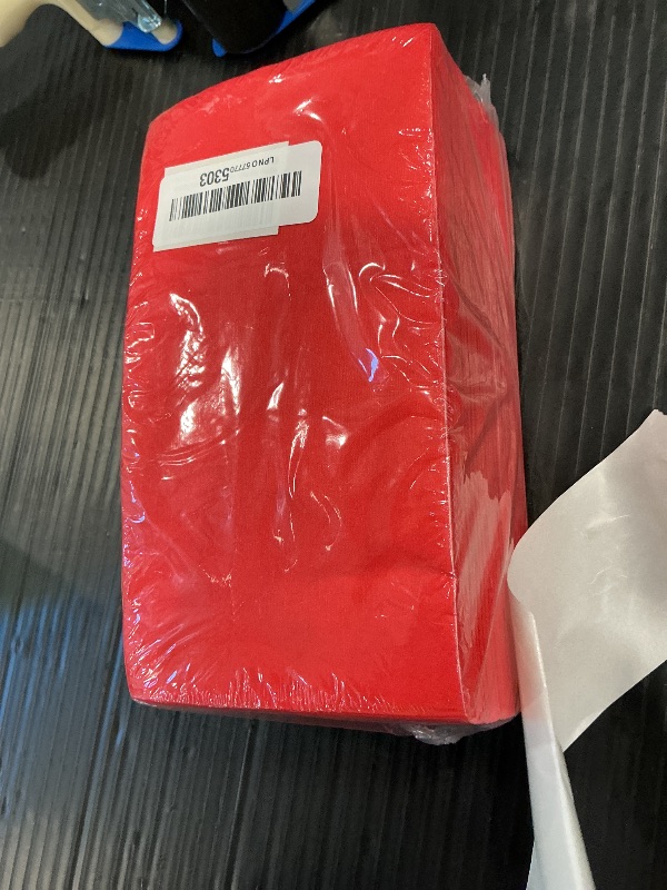 Photo 1 of 100 Pcs Red Paper Napkins Disposable - Red Guest Dinner Napkins for Bathroom Wedding Birthday Anniversary Party