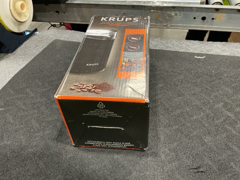 Photo 1 of ** USED** KRUPS Precision Electric Coffee Grinders, 3 oz Capacity, 200W Motor, Stainless Steel Blades for Uniform Grinding of Beans, Herb and Nuts, Coffee and Spice Grinder Electric, (Black)
