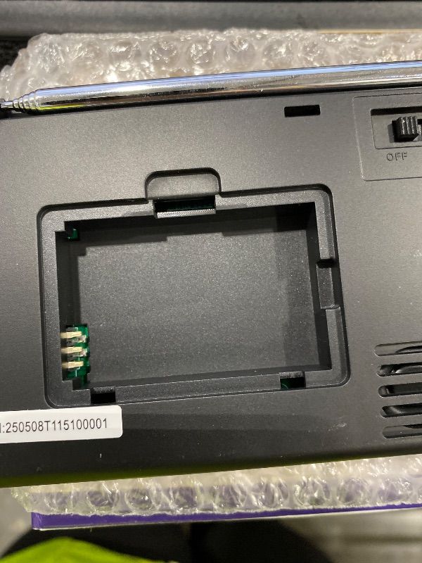 Photo 1 of [ MISSING RECHARGEABLE BATTERY]  Retekess V115P Portable Shortwave Radio,Rechargeable AM FM SW WB Radio,Wireless Connection,1800mAh Battery,Digital Tuner,TF/AUX,Recording,Flashlight,Sleep Timer,Alarm Clock,for Emergency,Camping