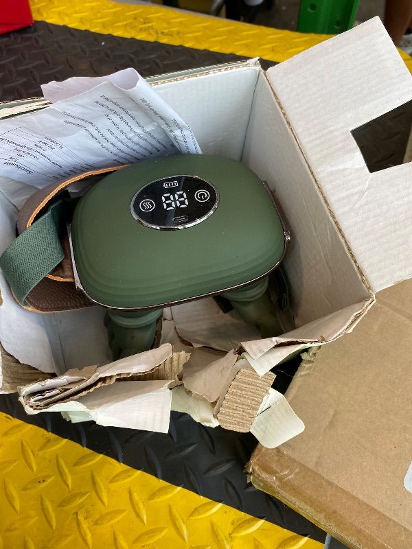 View 3 of [cracks and does a noise when you turn on] AEXME Shiatsu Neck and Back Massager with Heat, 4D Deep Tissue Kneading Wireless Massager, Portable Rechargeable Cervical Shoulder Pain Relief Massager for Home Office Travel (Green)