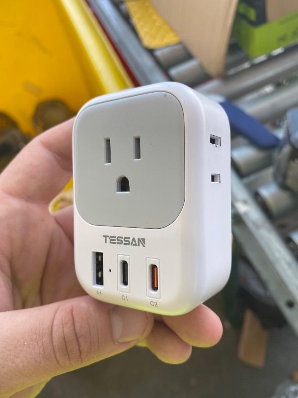 Photo 1 of [Only 1] TESSAN 2 Pack European Travel Plug Adapter PD 20W(No Voltage Conversion), US to Europe Plug Adapter with 4 Electrical Outlets 3 USB Ports (2 USB C), Type C Power Adaptor for EU Italy Spain France