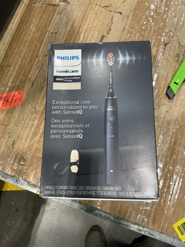 Photo 1 of Philips Sonicare DiamondClean Prestige 9900 Rechargeable Electric Toothbrush with SenseIQ, 5 Premium All-in-One Brush Heads, Plaque Removal, Gum Care, Whitening, Midnight, BD9002AZ