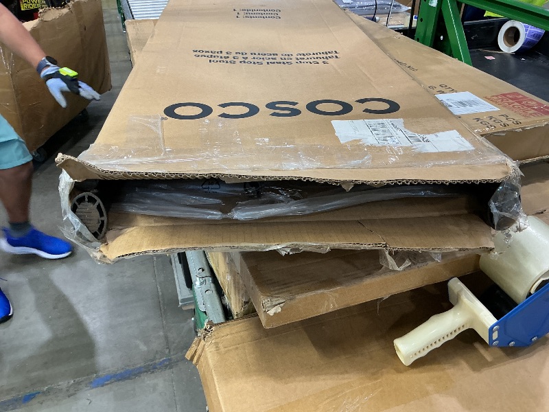 Photo 1 of *MAJOR DAMAGE*
Cosco 11408PBL1E Three Step Big Step Folding Step Stool with Rubber Hand Grip, Grey