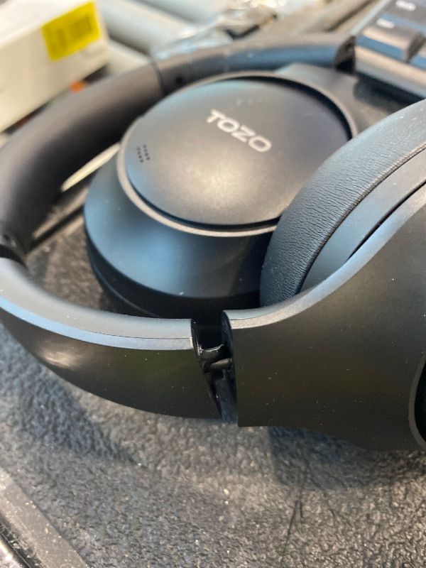 Photo 1 of [USED & DAMAGED] Tozo  Active Noise Cancelling Headphones, Wireless Over Ear Bluetooth Headset, 60H Playtime, Hi-Res Audio Custom EQ via App Deep Bass Comfort Fit Ear Cups, for Home Office Travel