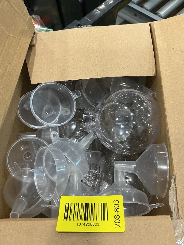 Photo 1 of *MISSING PARTS - see clerk notes*
Jinei 30 Packs 8 oz Spherical Plastic Potion Bottles Ball Shape Sand Bottles Clear Plastic Cocktail Ornament Balls with Funnels for DIY Wedding Party Gift Crafts Decoration(Lid,Silver)