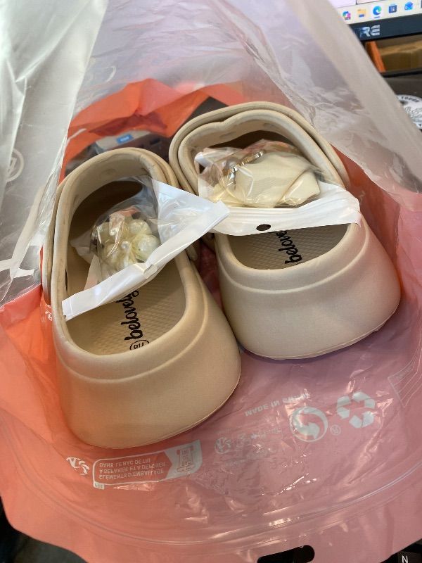 Photo 1 of (Tan) Hhhchpm Women's Platform Clogs Slip On Slides Shoes Beach Sandals Gardener Clog Hight Heels Mule Slippers Garden Shoes DIY Accessories Sandals (Tan Adult, Women, US 7/8