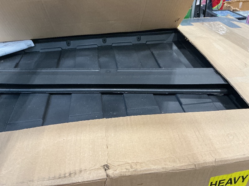 Photo 1 of ***missing hardwear*** Keter Signature Collection 100 Gallon Resin Deck Box Organization and Storage for Patio Outdoor Cushions, Throw Pillows, Garden Tools and Pool Supplies, Rosewood