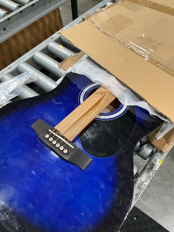 Photo 1 of ****PARTIAL SET - GUITAR AND STRAP ONLY*** RockJam Acoustic Guitar Kit with Stand, Tuner, Gig Bag, Strap, Picks, Spare Strings & Lessons