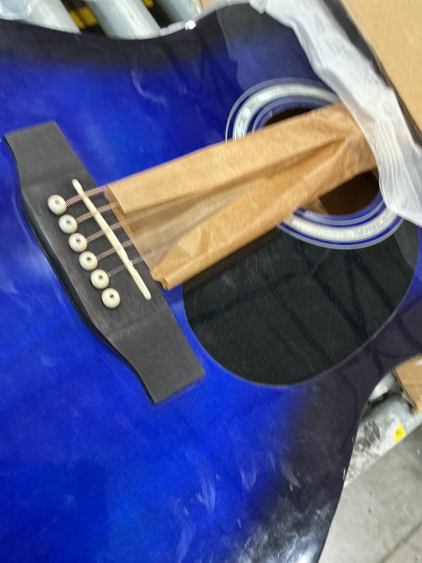 Photo 1 of ****PARTIAL SET - GUITAR AND STRAP ONLY*** RockJam Acoustic Guitar Kit with Stand, Tuner, Gig Bag, Strap, Picks, Spare Strings & Lessons