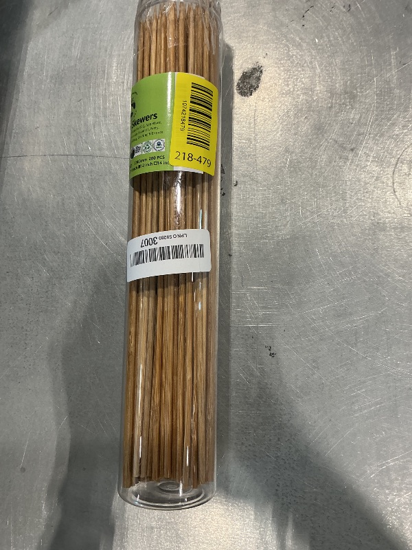 View 2 of 100-Pack 12" Bamboo Skewers (4mm Thick), Unbleached Carbonized Heavy Duty Wooden Sticks for Grilling, Marshmallow & S'mores Roasting, BBQ Kabobs, Appetizers, Fruit Shish Kebabs, Chocolate Fountain