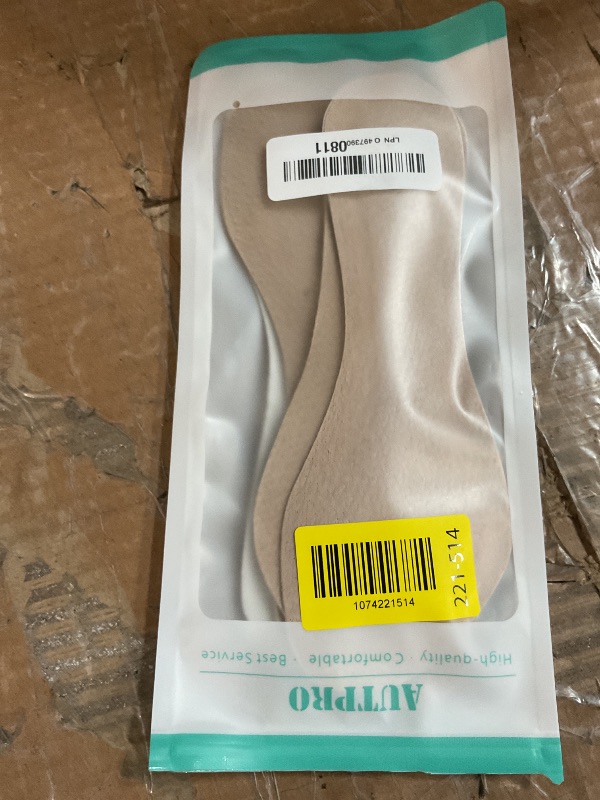 Photo 1 of (2 Pairs) Pigskin Non-Slip High Heel Cushion Inserts Arch Support, Shock & Sweat Absorption, Adhesive Shoe Insoles for Dress Shoes Flats Boots Sandals Relief Blister Callus Pain, Fits Women 5-8 Size