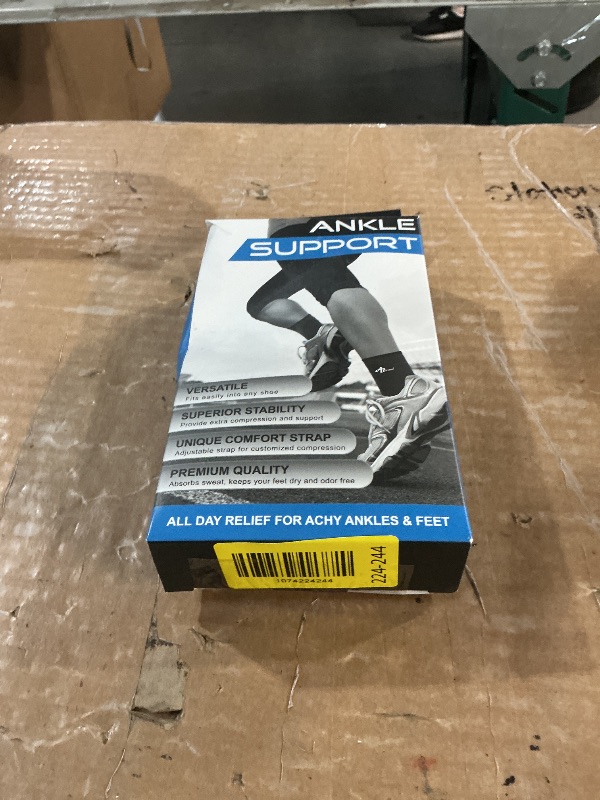 Photo 1 of (small) ABIRAM Adjustable Ankle Brace for Women & Men - Compression Sleeve with Wrap for Sprains, Plantar Fasciitis, Achilles Tendonitis - Running, Volleyball, Basketball Support - Breathable, Size S