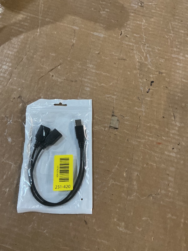 View 2 of ?2026 Upgraded? USB 2.0 A Male to 2 Dual USB Female Jack Y Splitter Hub Power Cord Extension Adapter Cable (Not Supporting CarPlay and Android Auto)