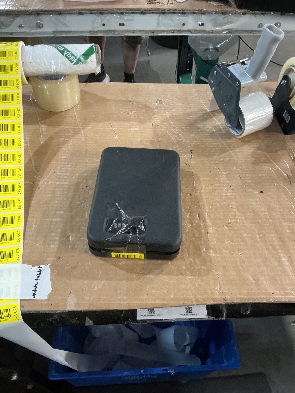 Photo 1 of ***MISSING PARTS***
Dalmbox Portable Gun Safe for Pistols with Combination Lock Handgun Lock Box for Nightstand, Travel , Home, Car, Truck (9.4"X 6.4" X 1.8") Combination lock no directions no code