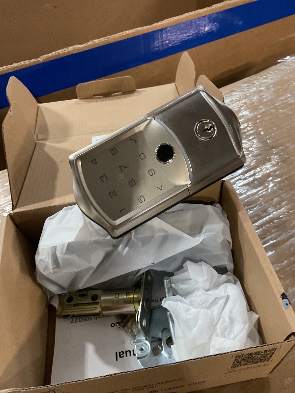 Photo 1 of ******Parts only*****Veise VE027 Built-in Wi-Fi Smart Lock, Fingerprint Keyless Entry Front Door Lock, App Remote & Voice Control, No Hub Needed, Touchscreen Keypad Deadbolt, IP65 Waterproof, BHMA Grade 3, Satin Nickel