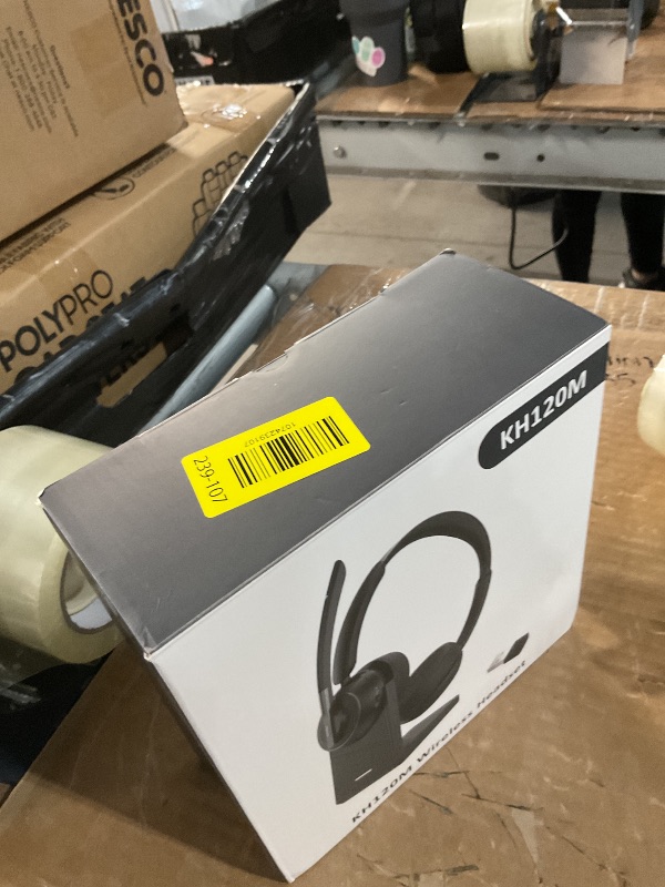Photo 1 of (2025 Upgraded) Wireless Headset with Mic for Work, Bluetooth Headset with Noise Canceling Microphone with Dongle, Charging Base & Mic Mute, Wireless Headphones for Work from Home/PC/Computer
