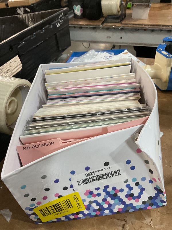 Photo 1 of ***MISSING PARTS***
100 All Occasion Greeting Cards- 100 Eye Catching Designs with Greeting Card Organizer Box- Friendship, Anniversary, BFF, Thank You, Wedding Cards & More- 4 x 6 inches with 100 Envelopes