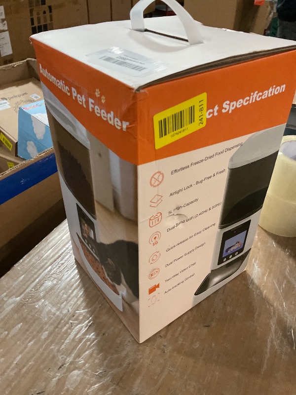 Photo 1 of ***MISSING PARTS***
Automatic Cat Feeder with Camera, 5G WiFi Smart Pet Feeder with 2-Way Video/Audio, 45° Adjustable Angle, Night Vision, 5L Cat Food Dispenser for Cats & Small Dogs with APP Control for Vacation & Work