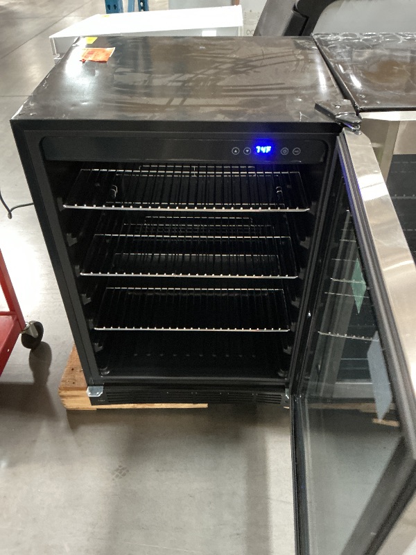 Photo 1 of ***DAMAGED DURING SHIPMENT******TRUCK/TRAILER PICKUP RECOMMENDED*** Magic Chef
Beverage 23.4 in. 154 (12 oz.) Can Beverage Cooler, Stainless Steel