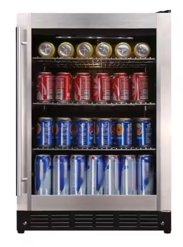 Photo 1 of ***DAMAGED DURING SHIPMENT******TRUCK/TRAILER PICKUP RECOMMENDED*** Magic Chef
Beverage 23.4 in. 154 (12 oz.) Can Beverage Cooler, Stainless Steel
