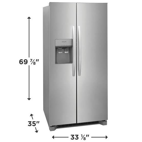 Photo 1 of ***HEAVILY USED MAJOR DAMAGE FOR PARTS ONLY***TRUCK OR TRAILER PICKUP ONLY***
Frigidaire 22 Cu. Ft. 33" Standard-Depth Side-by-Side Refrigerator