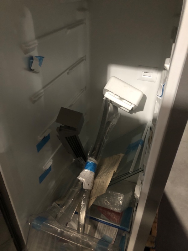 Photo 1 of ***HEAVILY USED MAJOR DAMAGE FOR PARTS ONLY TRUCK OR TRAILER PICKUP ONLY***
Frigidaire® 22 Cu. Ft. Stainless Steel Standard Depth Side By Side Refrigerator