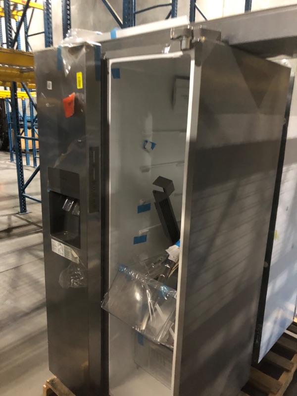 Photo 1 of ***HEAVILY USED MAJOR DAMAGE FOR PARTS ONLY TRUCK OR TRAILER PICKUP ONLY***
Frigidaire® 22 Cu. Ft. Stainless Steel Standard Depth Side By Side Refrigerator