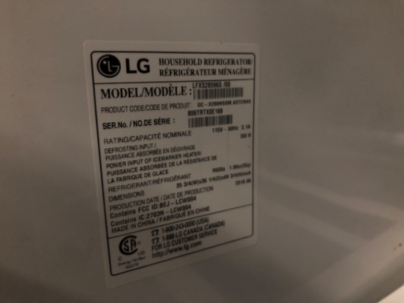 View 4 of ***SEE NOTES BEFORE BID********************
LG 36 in. 26.0 Cu. Ft. Stainless Steel French Door Refrigerator