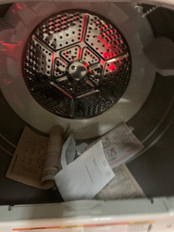 Photo 1 of ***********HEAVY DAMAGE- FOR PARTS ONLY****************
*GE GTD33EASKWW Aluminized Alloy Drum Electric Dryer, 7.2 Cu. Ft. Capacity, White,