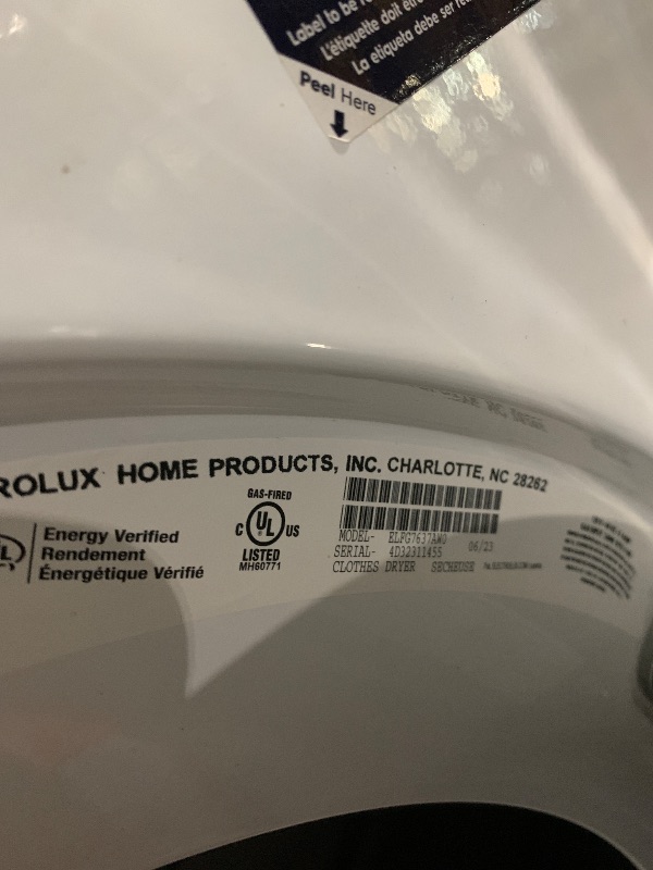Photo 1 of ***HEAVILY USED***
Electrolux ELFE7537AW 8 cu. ft. Vented Front Load Stackable Electric Dryer in White with LuxCare Dry and Automatic Temperature Control