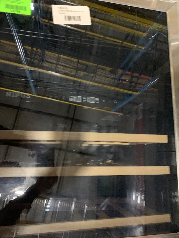 View 3 of ***HEAVILY USED UNKNOWN IF MISSING***
24 in. Dual Zone 27-Bottle and 105-Can Wine and Beverage Cooler Built-in Two Door Handles Wine Fridge in Silver